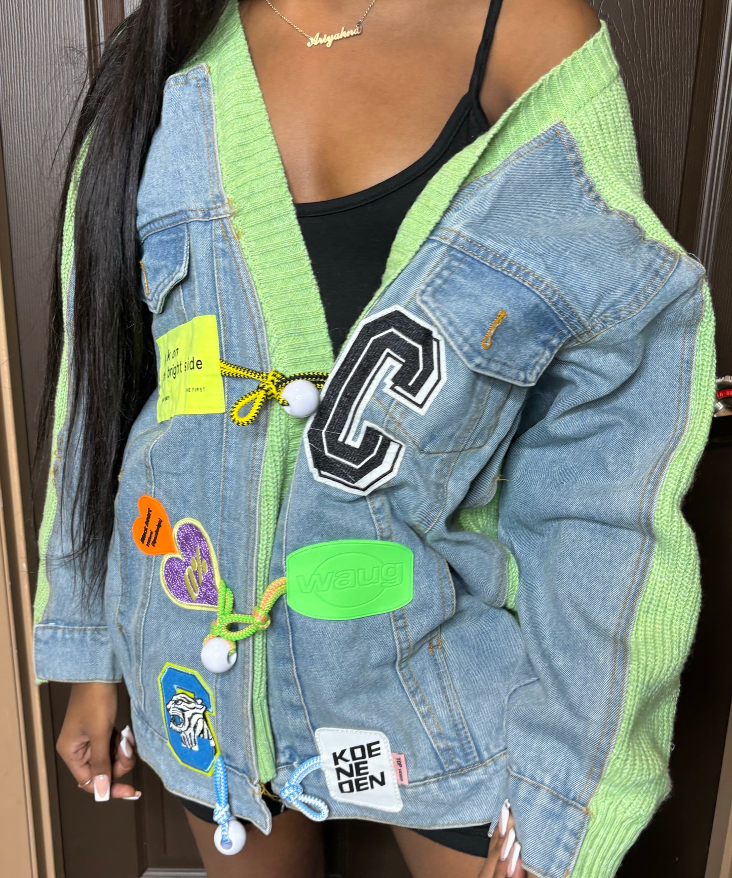 Green Oversized Denim Jacket